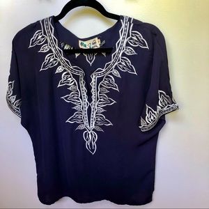 Sheer Navy Blue Blouse